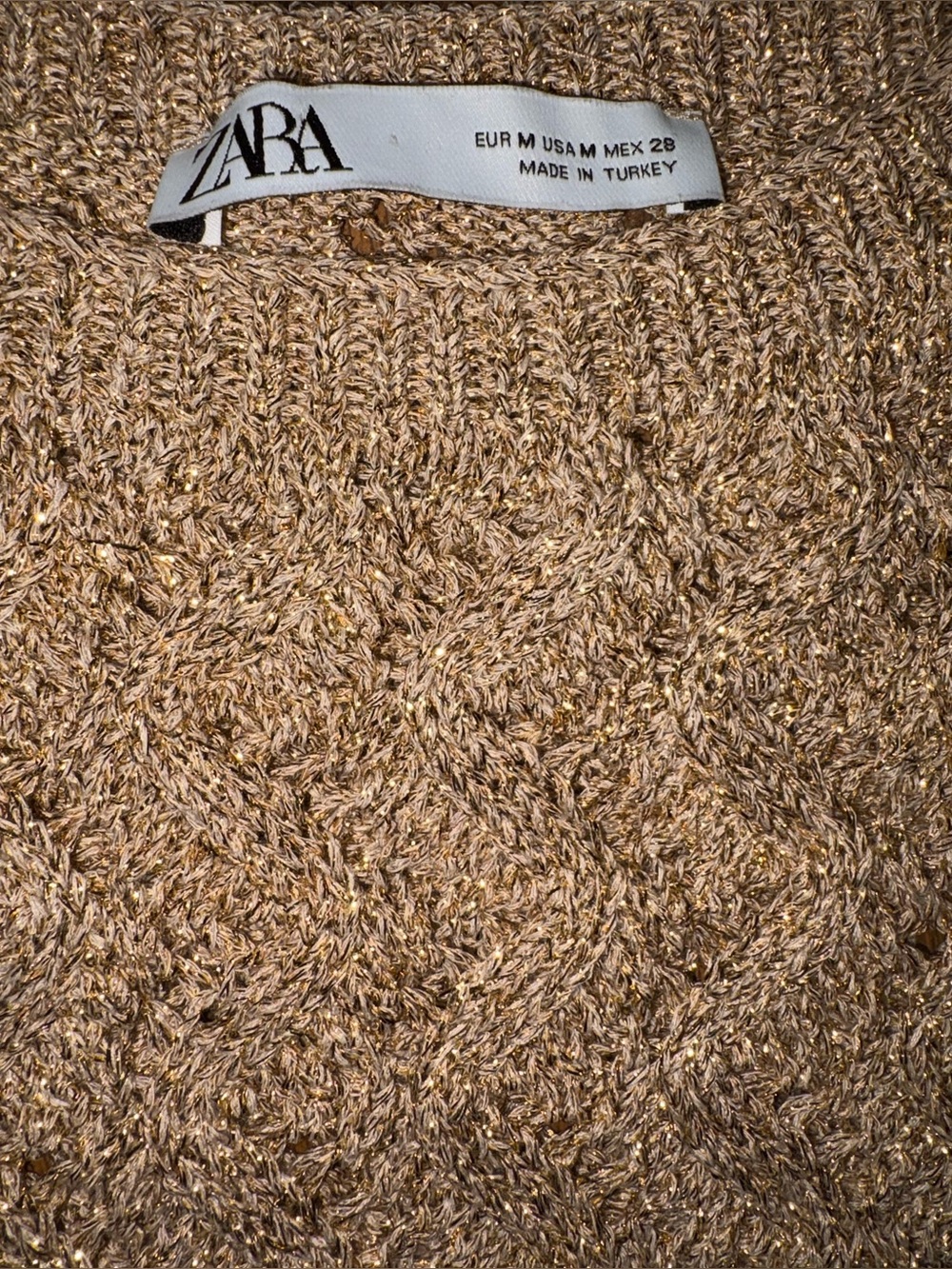 ZARA Metallic Fringe Knit Sweater Tank Top – Size Medium - Picture 4 of 5